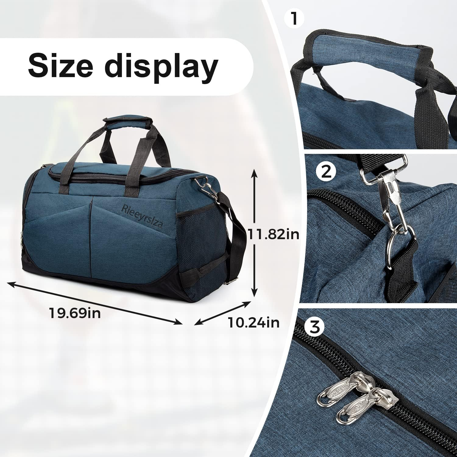 Sport Duffle Bag Sports Gym Bag with Shoes Compartment image number 2