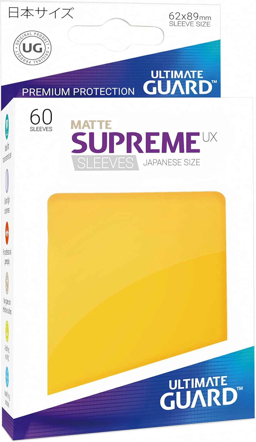 Ultimate Guard UGD010587 Supreme UX Sleeves, Japanese Size, Matte Black, 60 Counts