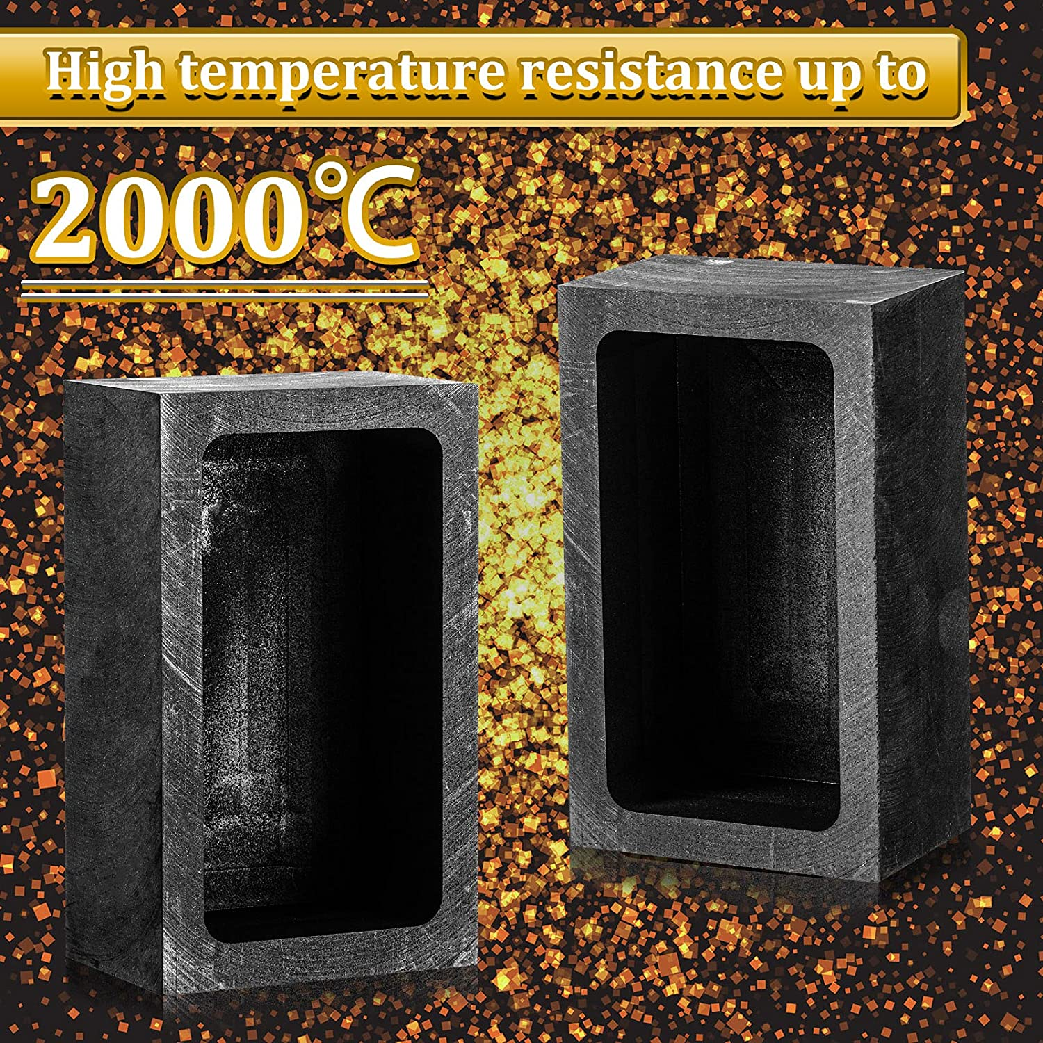 2 Kg Graphite Ingot Mold Crucible Casting Mould Silver Gold Ingot Mould for Gold Silver Metal Aluminum Copper Melting Casting Refining, 85 X 45 X 30 Mm (1 Piece) image number 5