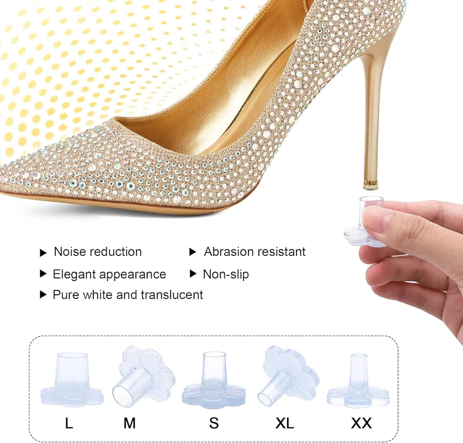 Grass Heel Protector for Shoes Women, Heel Cap for High Heel Grass, Heel Cover for Pump Heel Grass Stoppers Heel Guards for High Heel Shoes Noise Protector for Grass Heel Stoppers for Grass Wedding image number 1