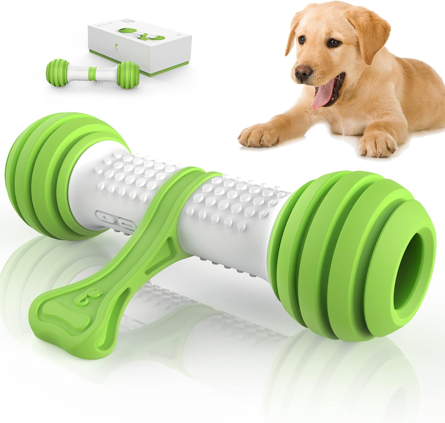 PETGEEK Interactive Dog Toys, Motion Activated Automatic Dog Bone for Medium Large Dogs, USB Rechargeable Electronic Dog Enrichment Toys, Best Gift for Birthday, Thanksgiving, Christmas, New Year