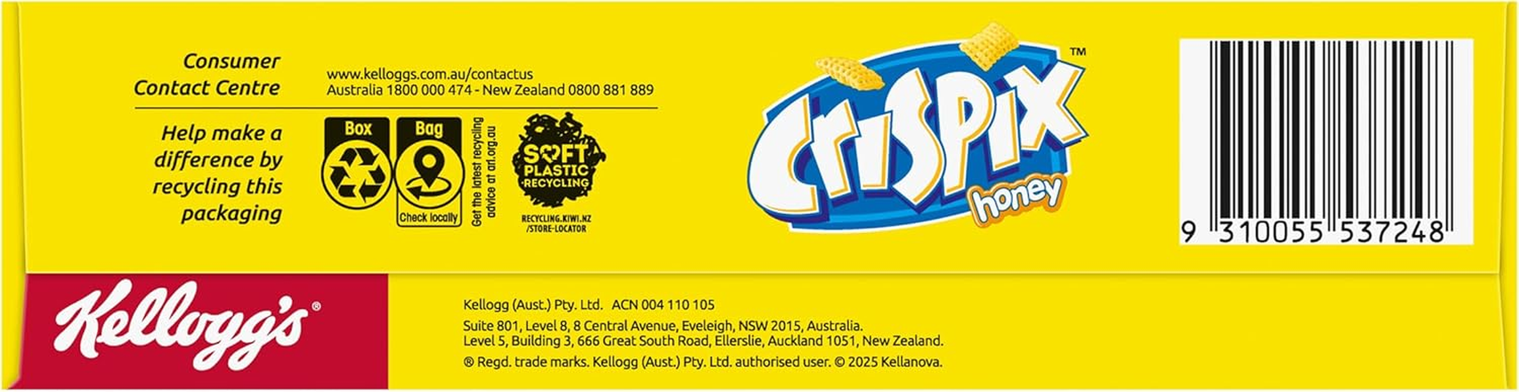 Kellogg'S Crispix Honey Pillows Breakfast Cereal, 460G image number 3