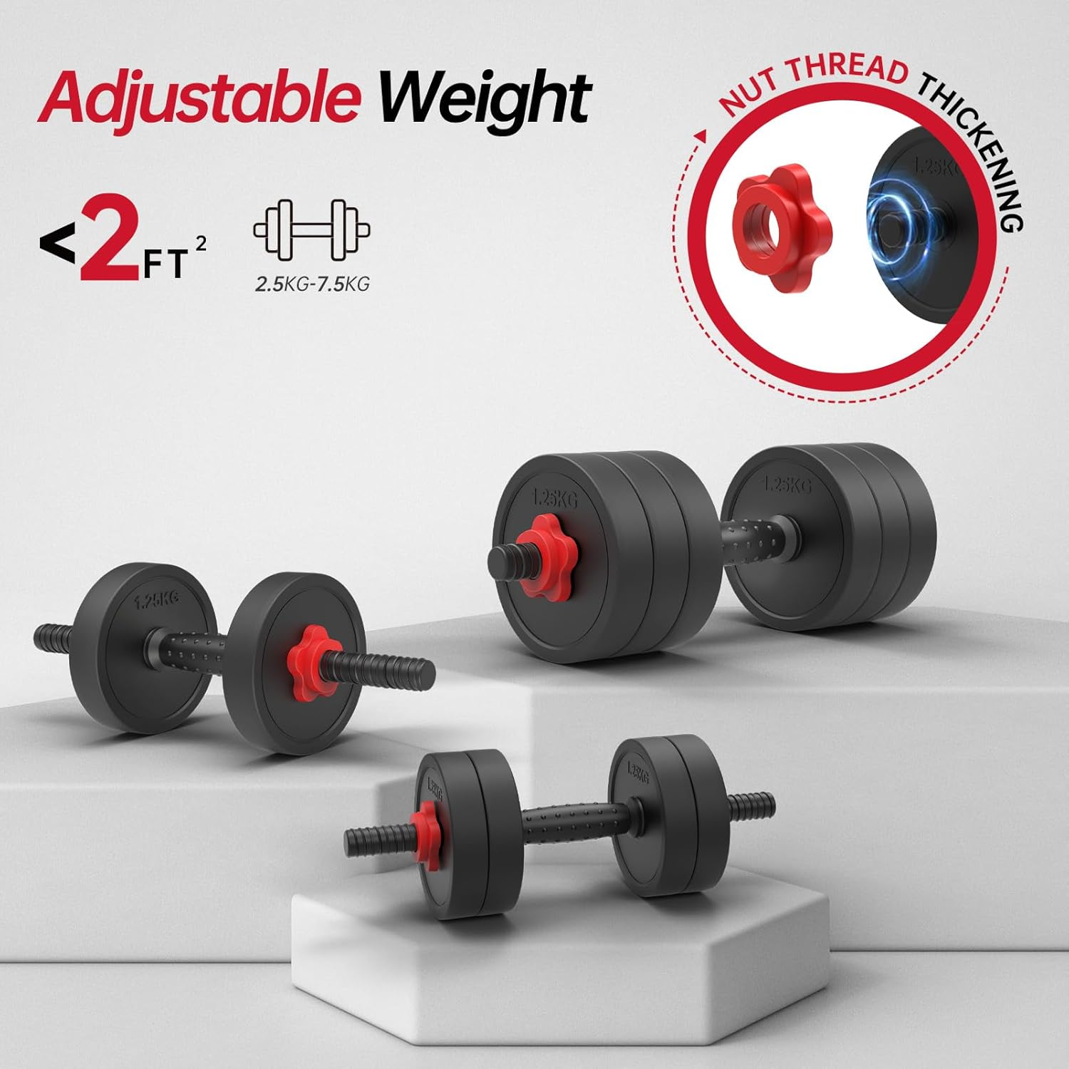 JOROTO JD10/JDS10/JDS30 Adjustable Dumbbell Set, 4 in 1 Weights Dumbbells Set with Connector, Weight Set for Home Gym Used as Barbell, Kettlebells, Push up Stand, Men Women Exercise Fitness Equipment image number 4