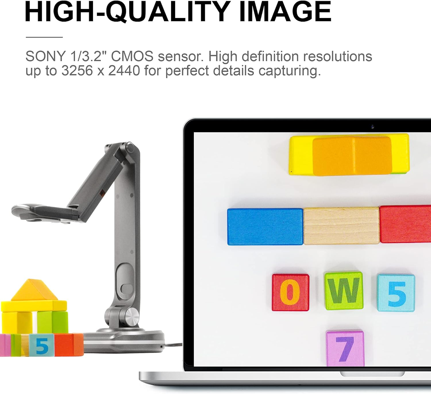 JOYUSING V500S 8MP Document Camera for Teachers, USB Visualiser for A3 Size, LED Light, Autofocus, OCR for Windows, Classroom Presentation, Remote Teaching, Web Conferencing, Mac, Windows, Chromebook image number 3