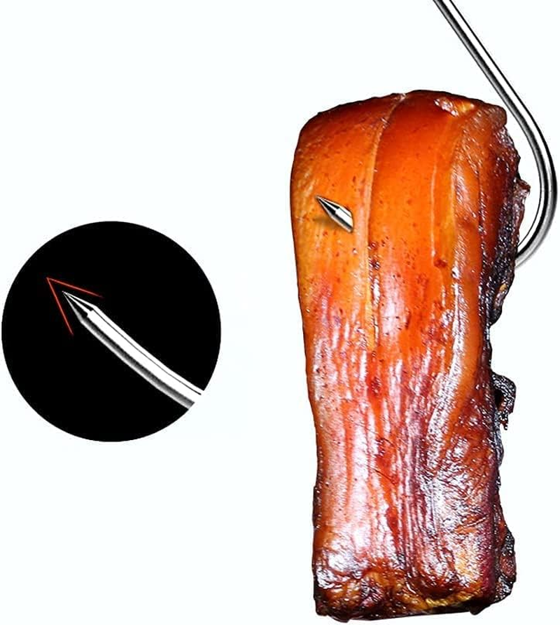 Meat Hooks 5.9'',20Pcs Premium Stainless Steel Butcher Hook Smoking Hooks,Meat Processing for for Hot and Cold Smoking,Chicken Hunting Smoking Ribs,Hanging,Drying,Bbq,Grilling (5.9Inch(20Pcs)) 1 image number 1