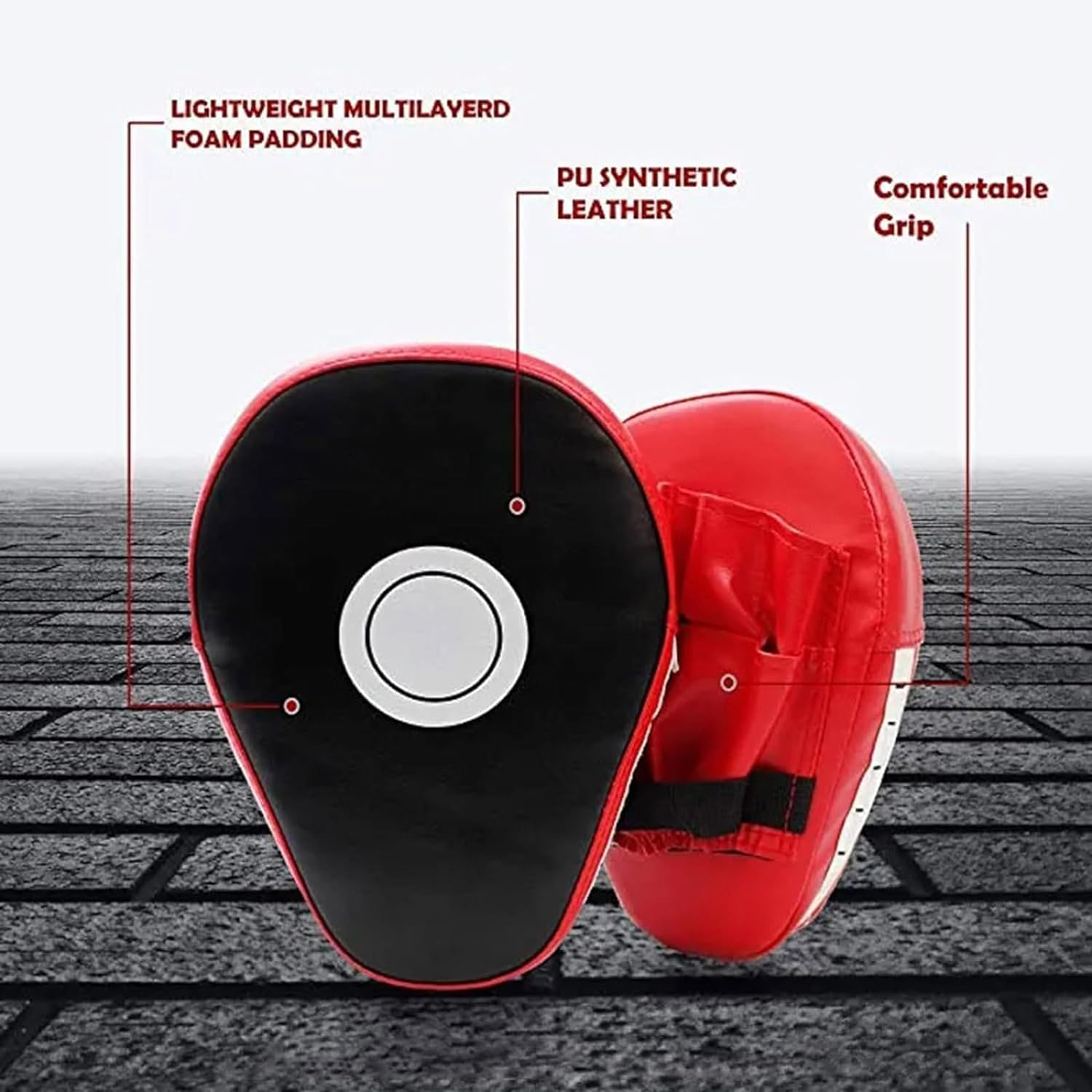 2Pcs Boxing Focus Pads High Elasticity EVA Non-Toxic Punching Target Mitts for Hook Jab Strike MMA UFC Kickboxingmuay Thaikarate Training Padded image number 3