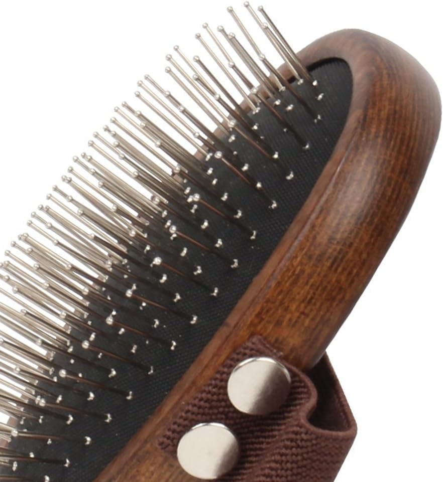 Portable Cat Dog Brush Detangling Home Metal Bristles Daily Grooming Wooden Comb image number 4