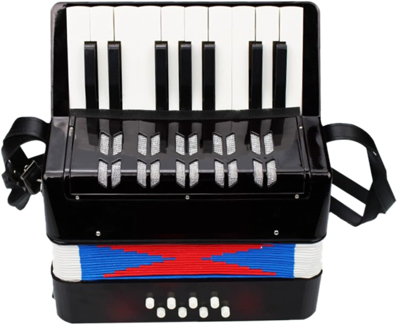 Accordion 17-Key 8 Bass Mini Small Accordion Educational Musical Instrument for Beginner Birthday Purple