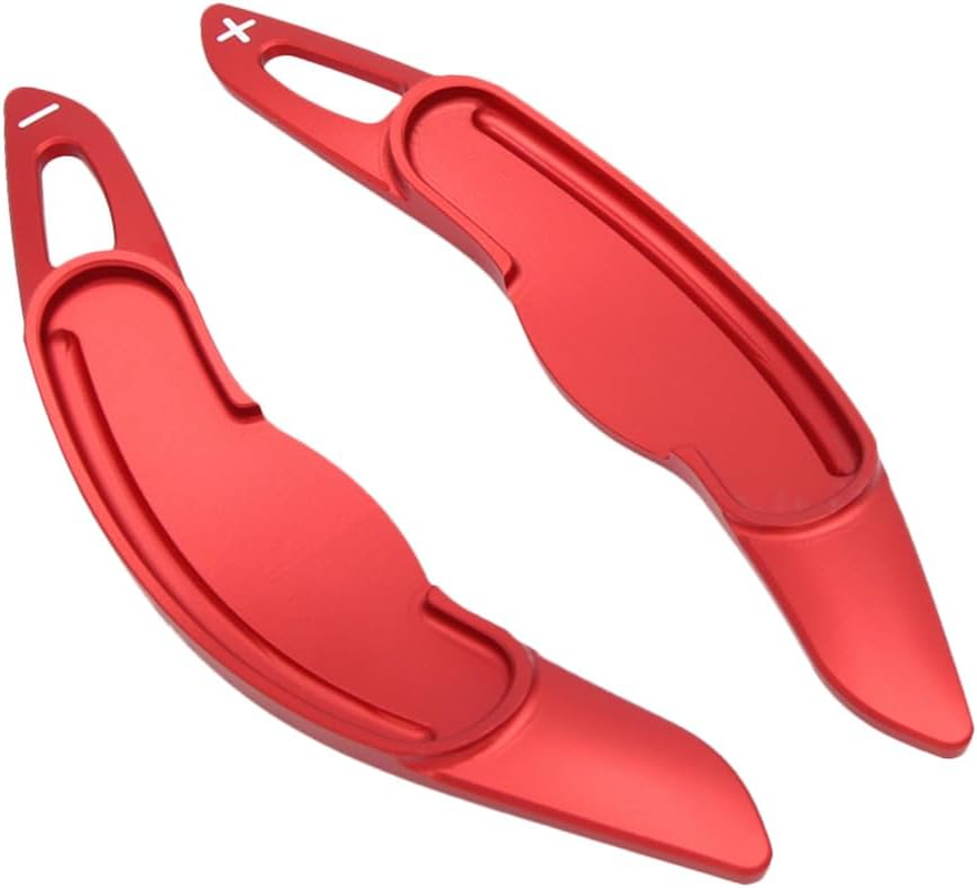 HIBEYO Paddle Shifter Extensions for BMW Mini MK3 F54 F55 F56 F57 F60 Cooper Metal Steering Wheel Paddle Shifter Trim Cover Interior Decoration Accessories Aluminum Alloy-Red