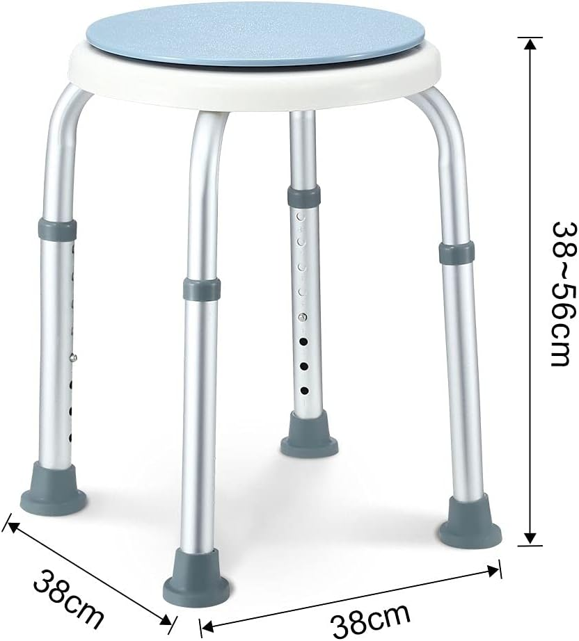 360 Degree Rotating Shower Stool Swivel Shower Chair Adjustable Bath Seat Bathroom for Elderly Disabled Seniors image number 1