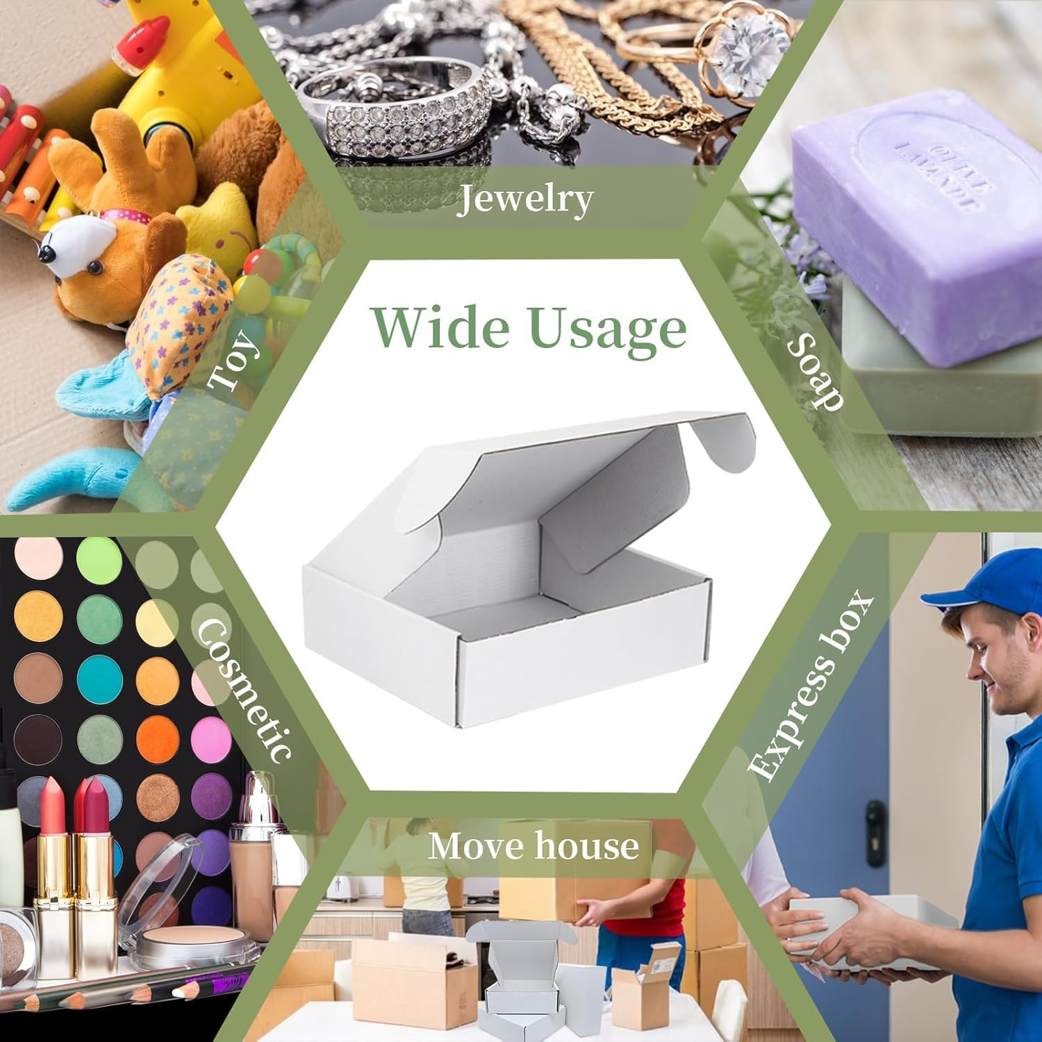 30 Pcs Double-Sided White Corrugated Cardboard Shipping Cartons 150X100X40Mm/Ea, Small Packet Shipping Boxes, Small Parcel Cartons, Packaging Mailing Boxes for Business Posting Storing Gift (White) image number 2