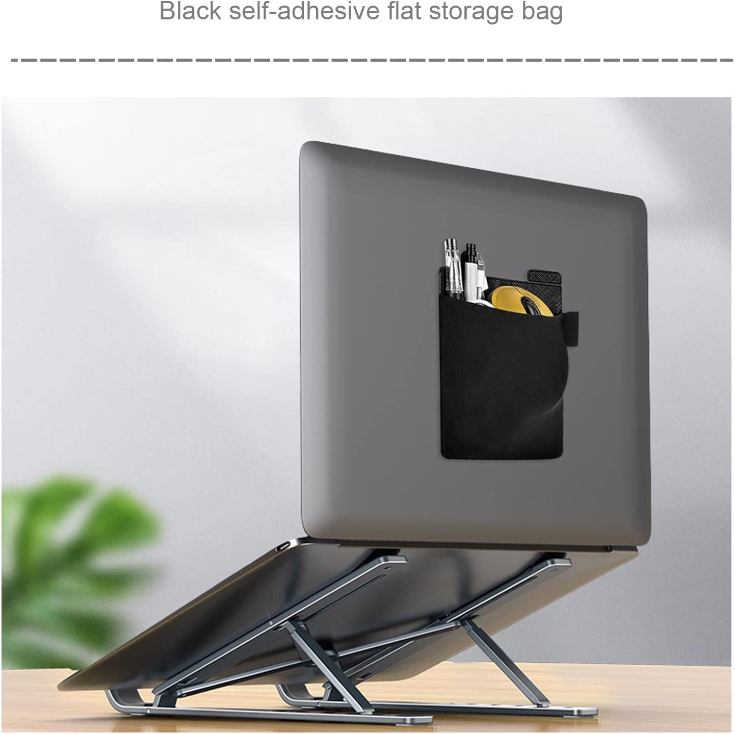 Emsea 2PCS Self-Adhesive Pouch Holders Portable Carrying Case Storage Pockets Laptop Organizers for External Hard Drive Stylus Pens Wireless Mouse Cables Earphones image number 3