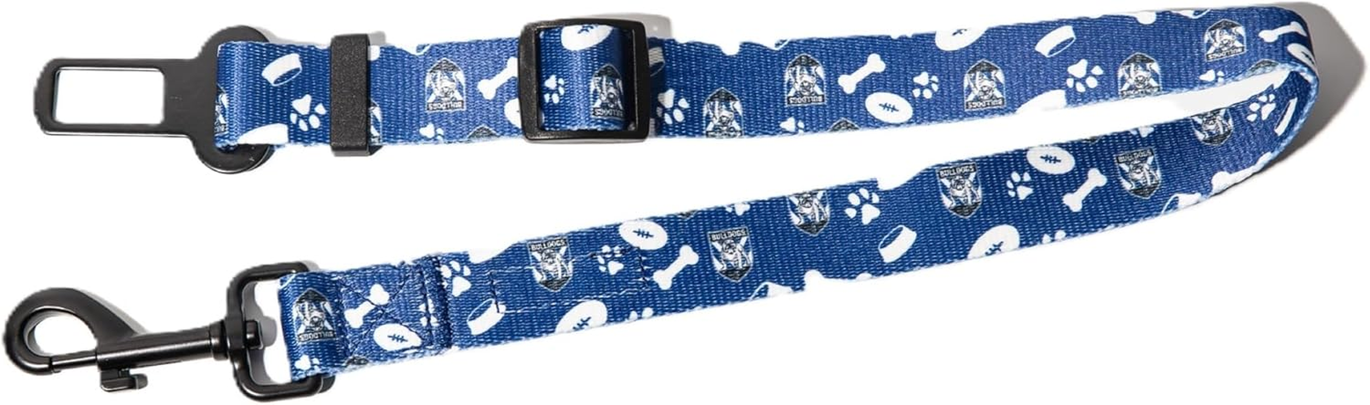 Canterbury Bulldogs NRL Pet Safety Belt, Adjustable and Durable Design, Supporter Gear for Dogs, Secure Car Harness to Keep Your Pet Safe, Featuring Team Colours and Logo