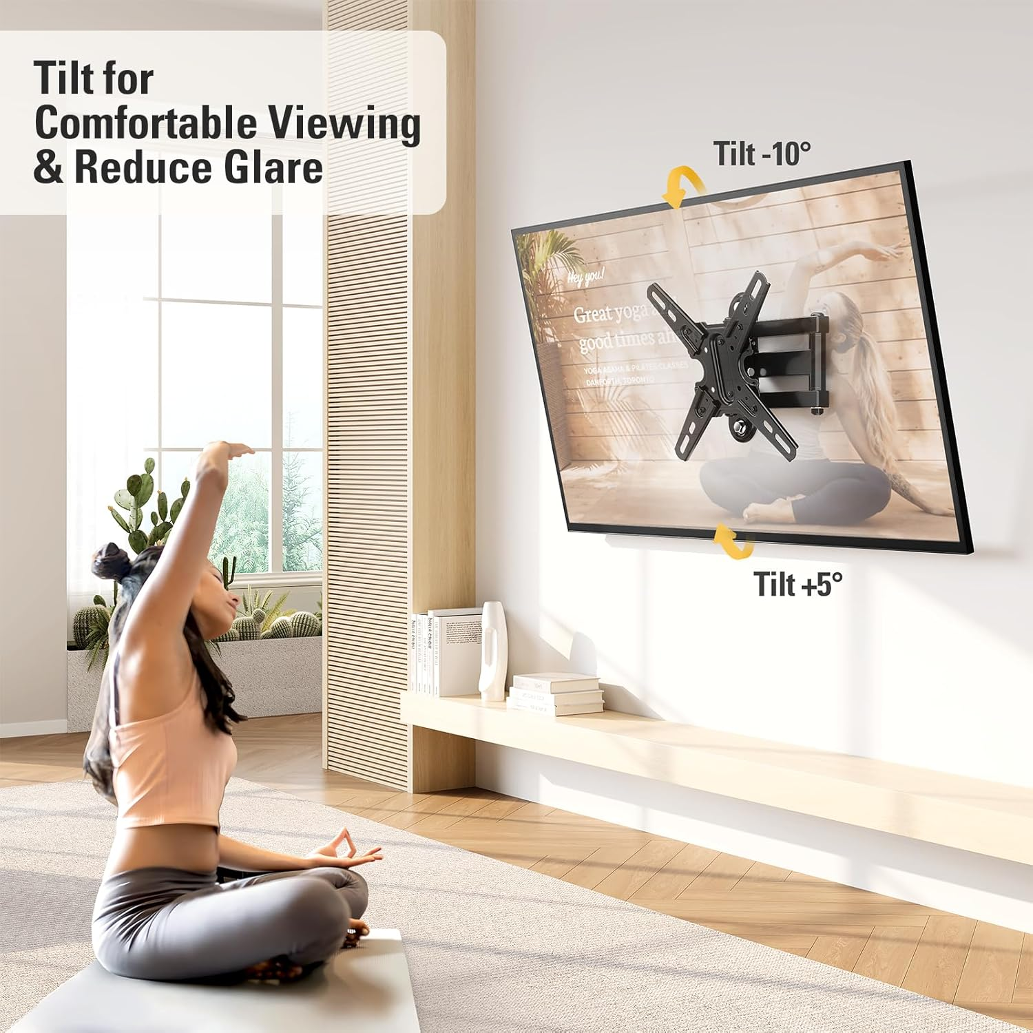 Mounting Dream Full Motion TV Mount with Swivel and Tilt, TV Wall Mount Fits Most 13-42&rdquo; Tvs and Monitor up to 50 LBS and VESA 200X200Mm, Articulating Arm TV Brackets for Single Stud MD2465-04 image number 1