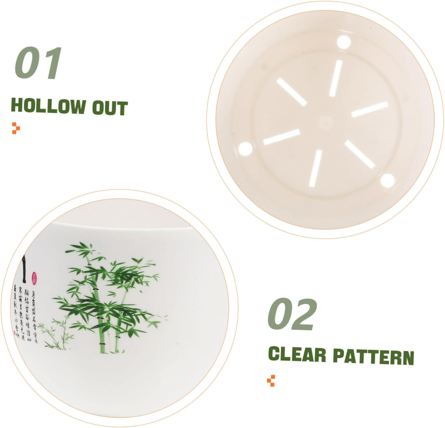 Sosoport 2Pcs Hydroponic Planter Bowl Home Gardening Pot Plastic Daffodil Pot for Indoor Outdoor Use - Green image number 3