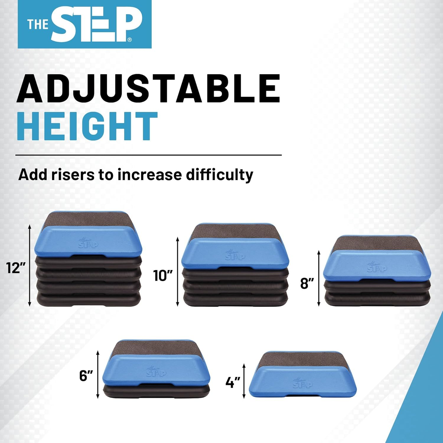 The Step (Made in USA) High Step Aerobic Platform and 4 Black Risers image number 5
