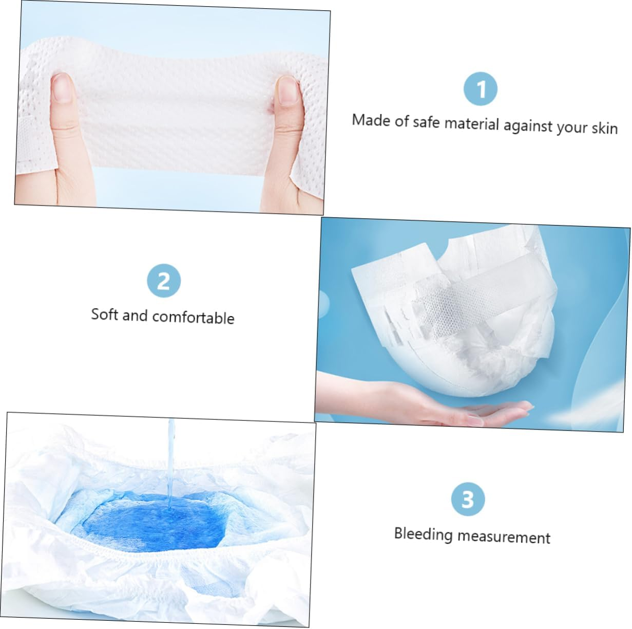 FRCOLOR 3Pcs Maternity Sanitary Pads for Women Postpartum Lochia Panty Ultra Pads Metering Sanitary Napkins for Maternal Use image number 6