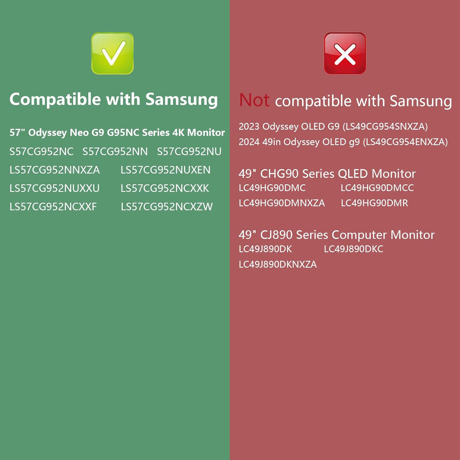 Wall Mount Adapter Bracket Compatible with Samsung 49'' Odyssey Neo G9 Monitors for G95T G97T G95NA （Not Applicable for 49'' Odyssey OLED G9 G93SC G93SD G95C G95SC G95SD ） image number 1