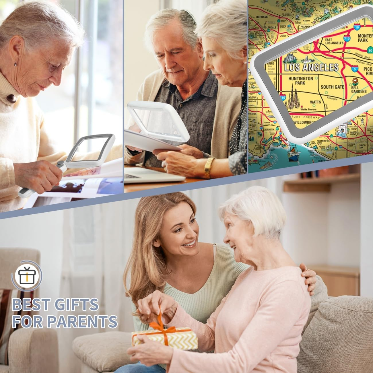 5X Handheld Magnifying Glass with Light for Reading, Book, Map, and Crafts image number 5