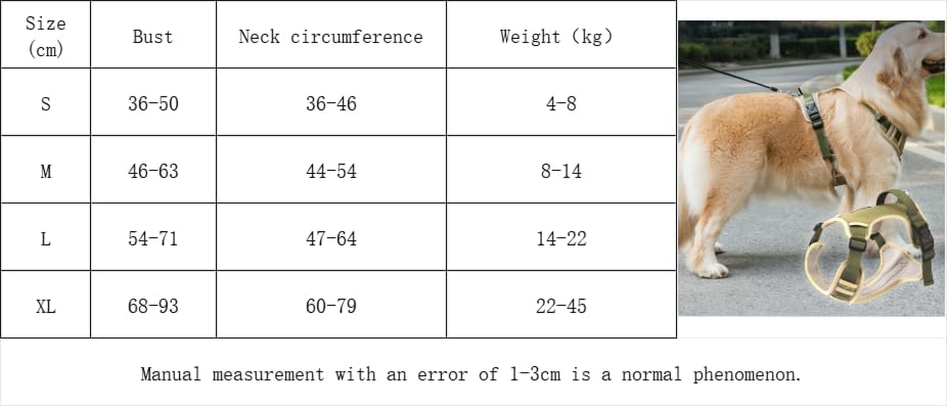 Escape Proof Dog Harness - No Pull Dog Harness with Handle, Soft Padded Reflective and Adjustable Full Body Pet Harness Vest for Medium Large Dogs Walking Hiking Training (Army Green, Small) image number 4
