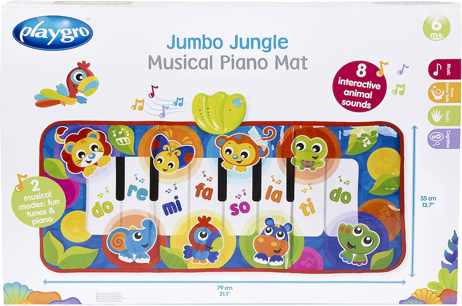 Playgro Jumbo Jungle Musical Piano Mat, Multicolour (0186995) image number 3