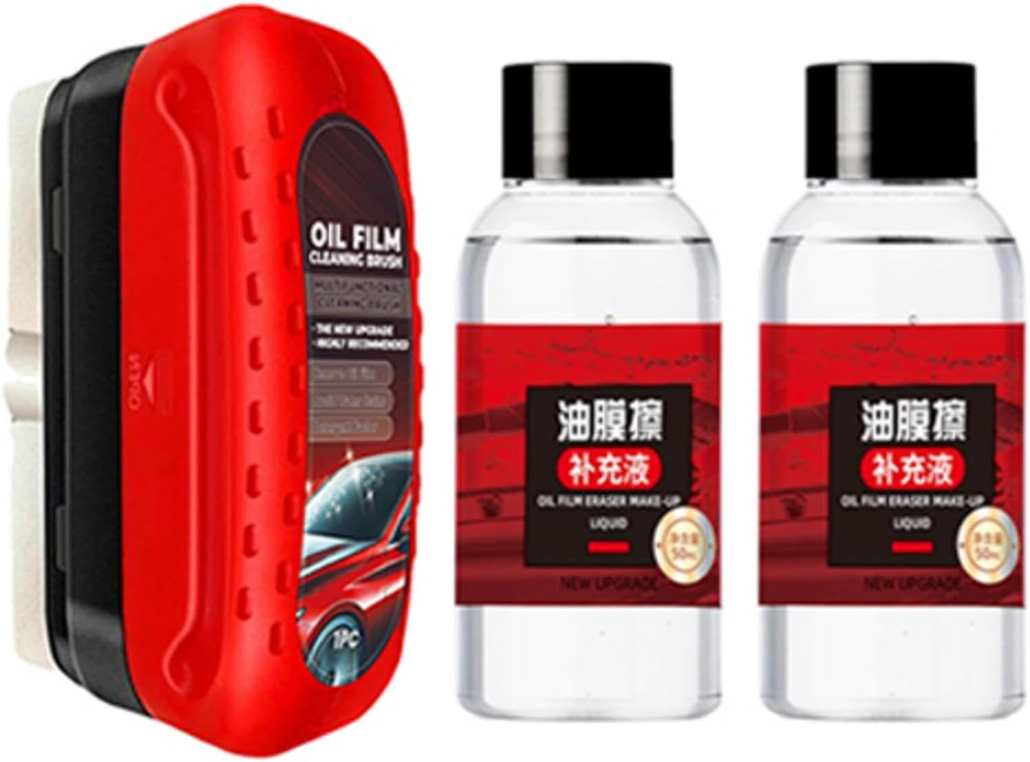 Car Windscreen Glass Oil Film Cleaner,Automotive Glass Oil Film Remover,Automotive Oil Film Cleaning Brush,Windshield Cleaner & Oil Film Remover Powerful Windshield Cleaner, Window Glass Cleaner image number 2