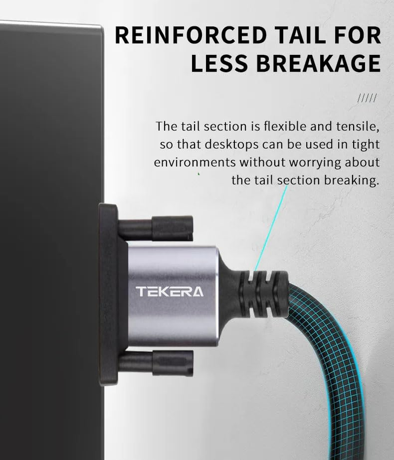 VGA Cable, TEKERA VGA to VGA Cord HD15 Male to Male Monitor Cable for PC Laptop TV Projector 1.5M 3M (1.5M) image number 5