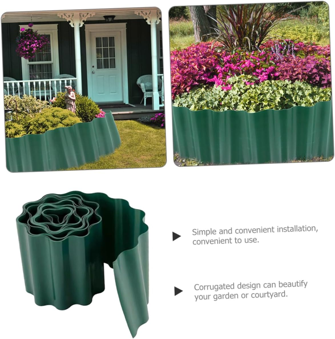 MERRYHAPY Green Plastic Flexible Fence Path Grass Wall Border Lawn Edging for Garden Edge and Lawn Guardrail for Flower Bed Edging And image number 6