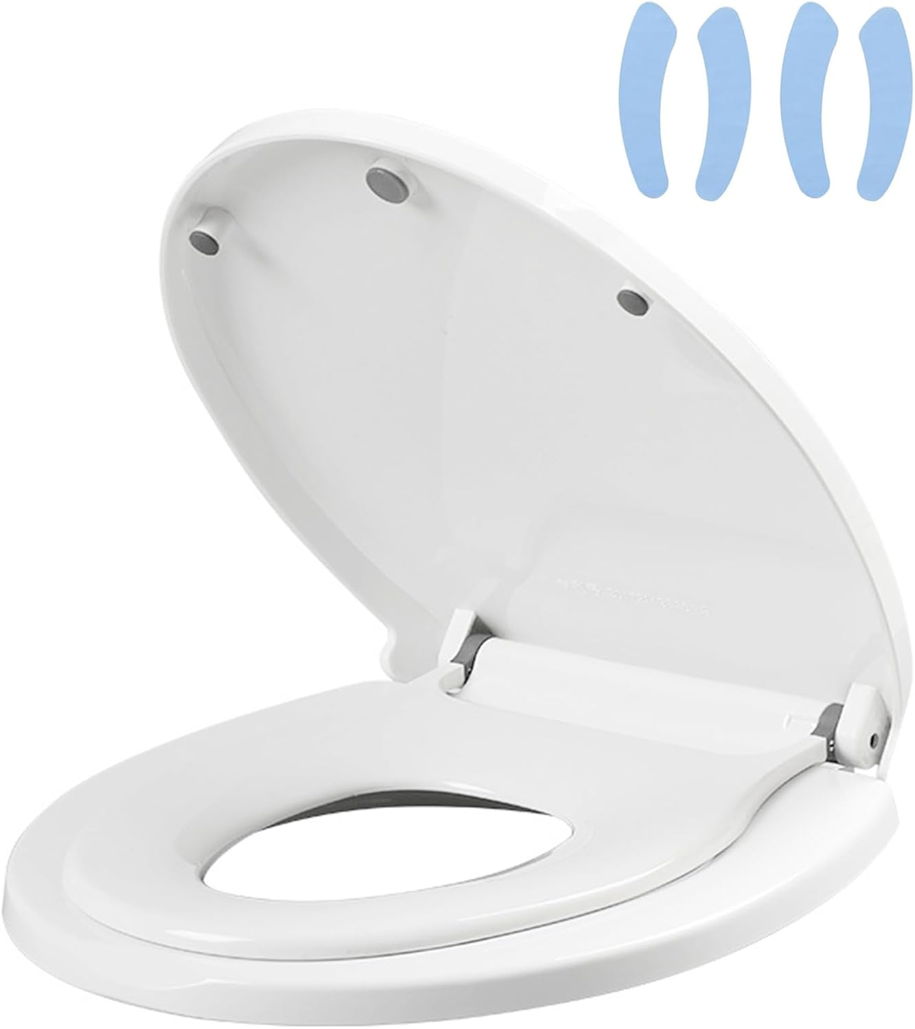 U-Shaped Toilet Seat with Built-In Potty Training Seat，2-In-1 Family Toilet Seat Fits for Both Adults and Children，Slow-Close Toilet Seat Potty Training Toilet