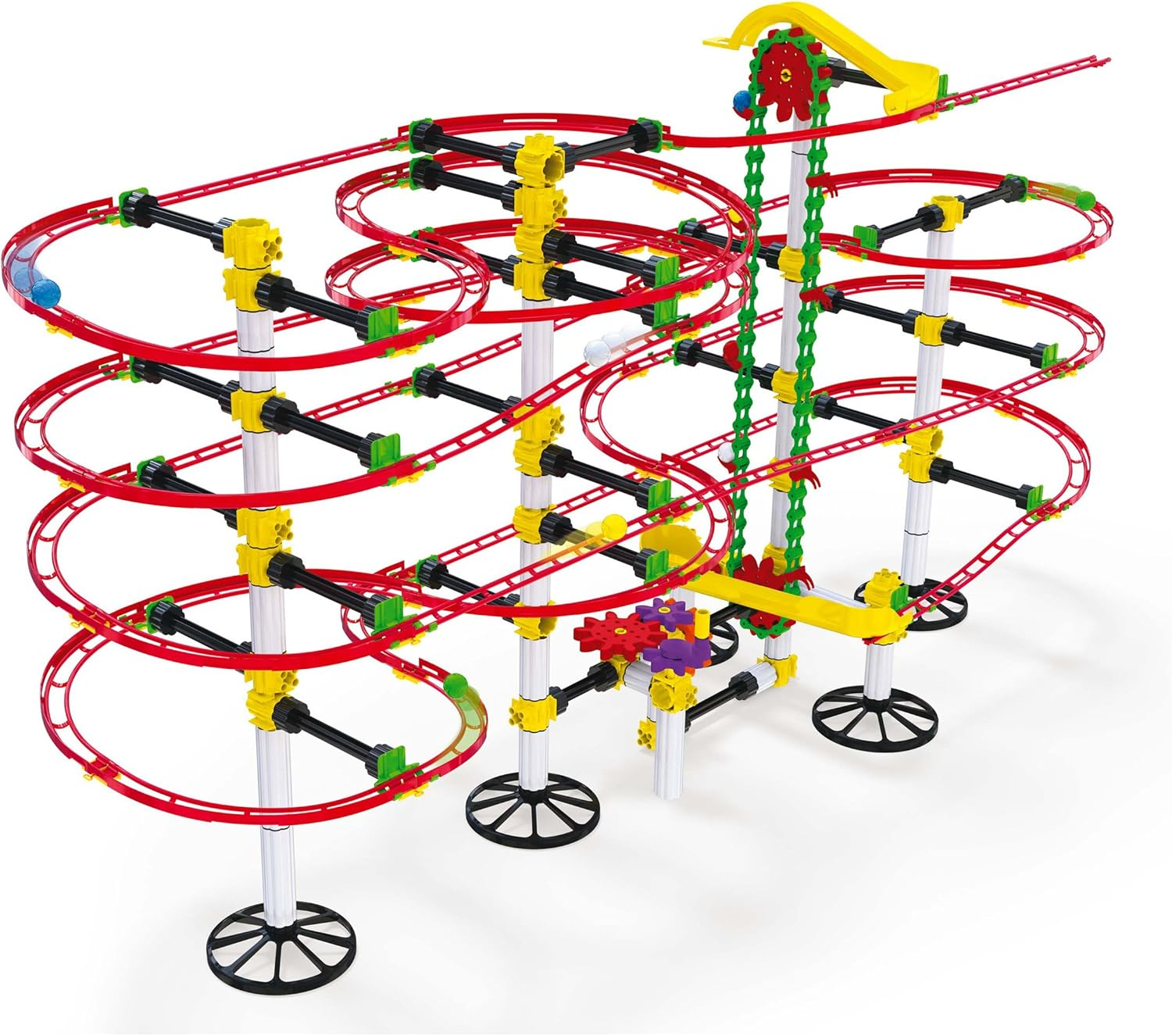 Quercetti Skyrail Ottovolante Elevator Playset, 360 Pieces Marbles image number 1