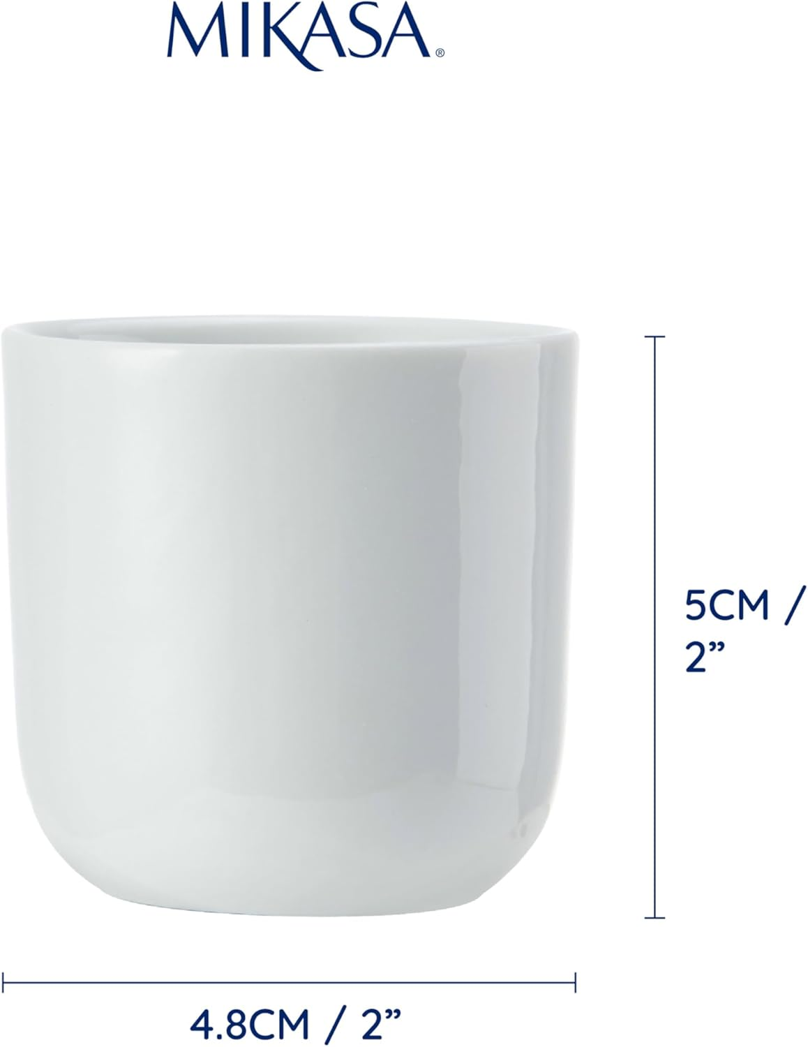 Mikasa Porcelain Egg Cup Set - White, 5Cm (4 Pieces) | Elegant Egg Holder for Soft-Boiled Eggs and Appetizers | Dishwasher Safe Porcelain Egg Cups for Everyday | Serve in Style for Every Occasion image number 4