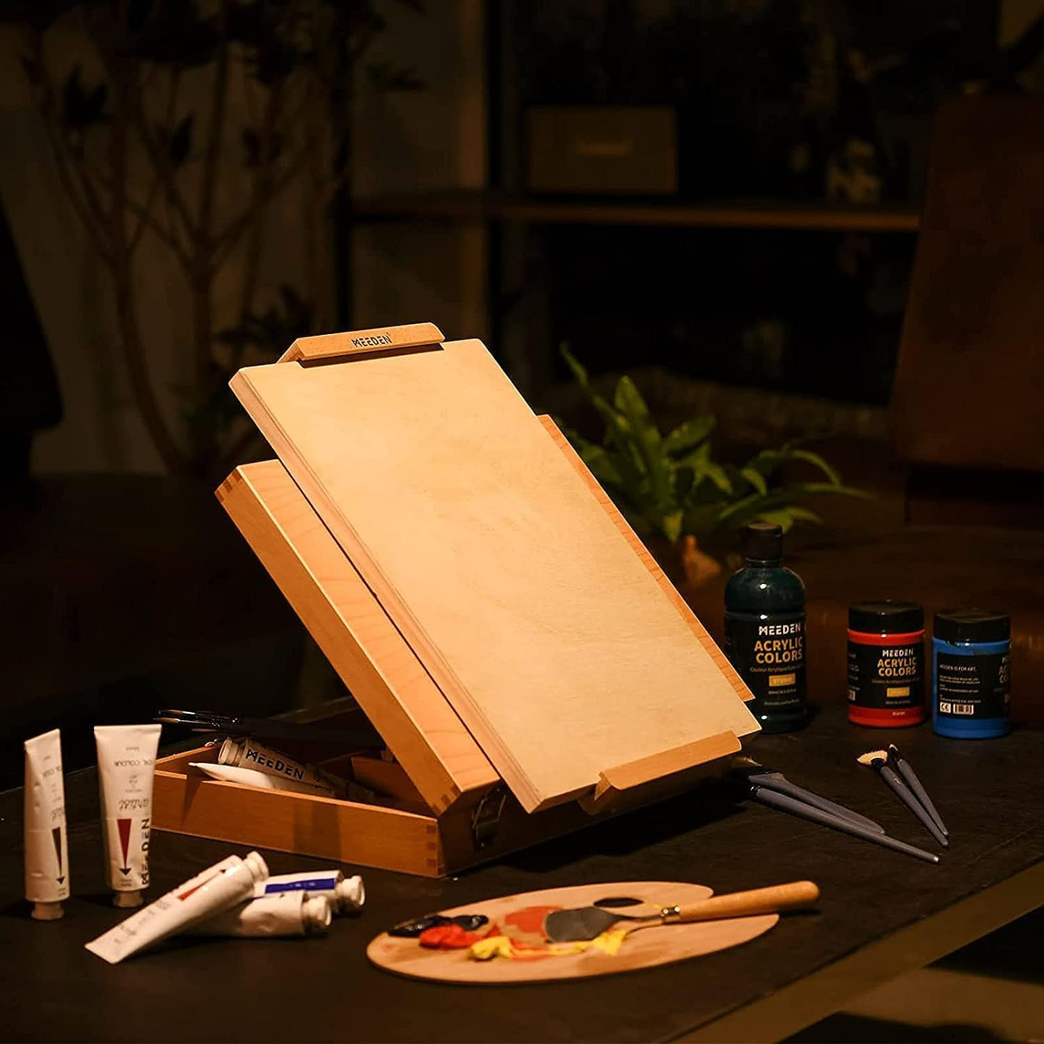 MEEDEN Unfinished Wood Canvas Board: 3/4&rdquo; Deep 10X10&rdquo; Wooden Canvas Panel Pack of 4 - Blank Cradled Wood Art Board for Painting image number 1