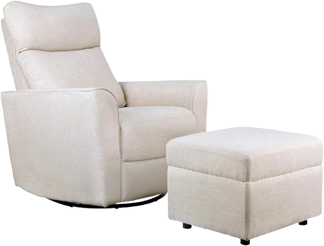 Il Tutto Felix Glider Nursery Chair with Ottoman, Egg Shell