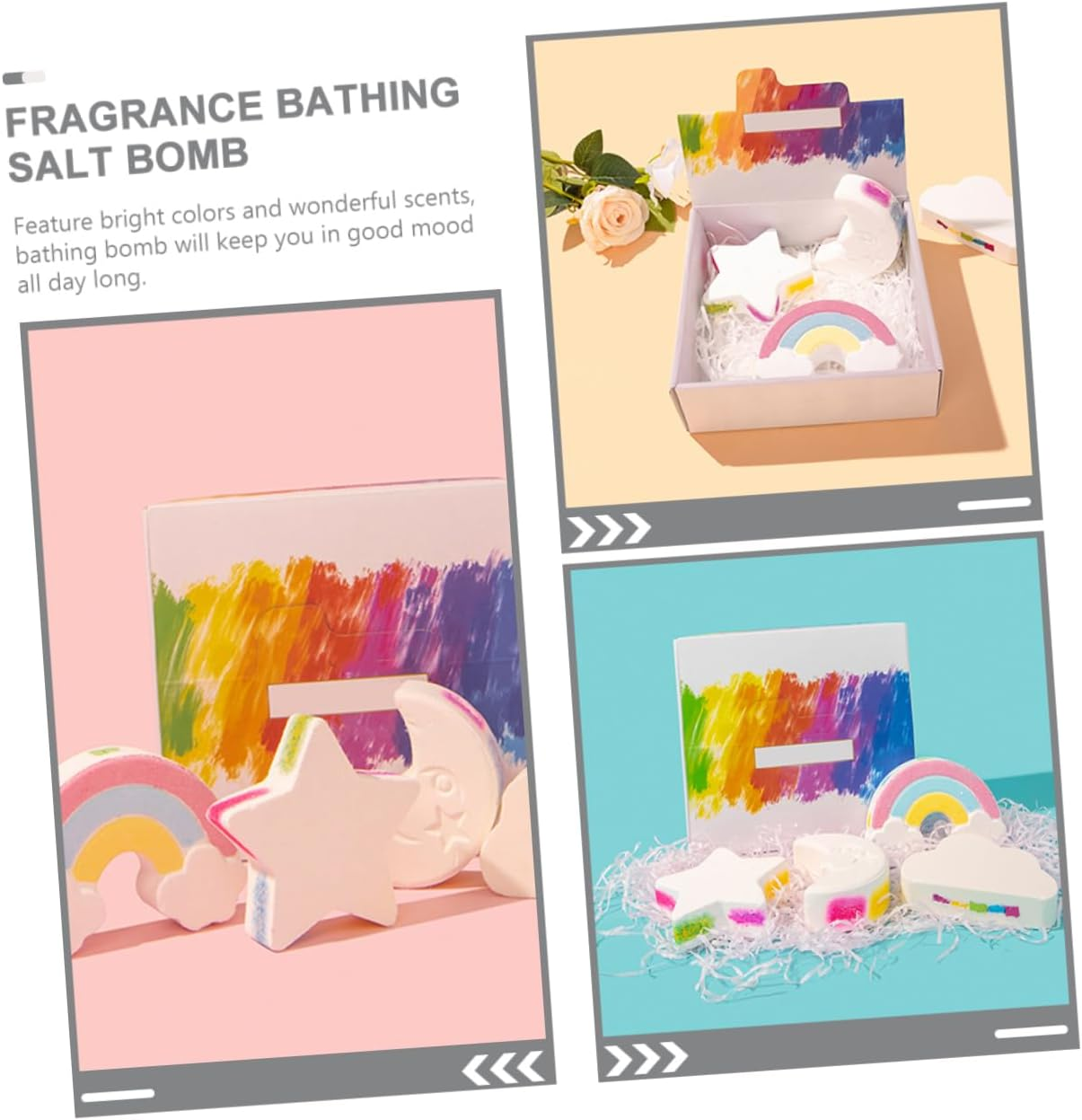 4Pcs Rainbow Essential Oil Bathing for Relaxation and Soothing for Family and Friends image number 4