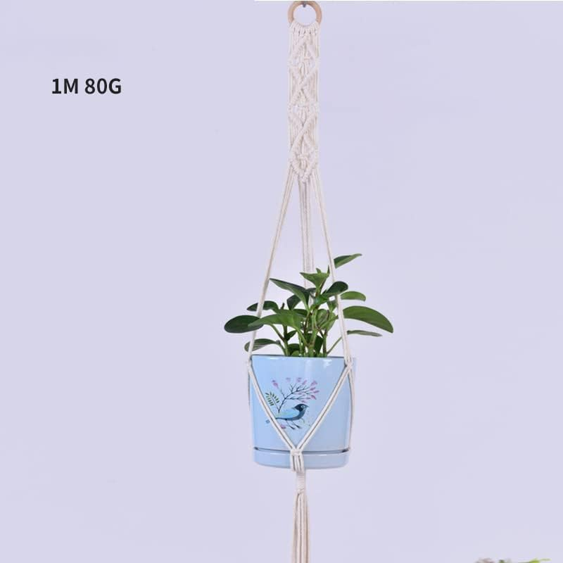 AIMALL Macrame Plant Hanger, 39 Inch Hand-Braided Hanging Planter Holder, Indoor Outdoor Flower Pot Basket with Cotton Rope, Boho Style for Living Room, Balcony, or Garden image number 2