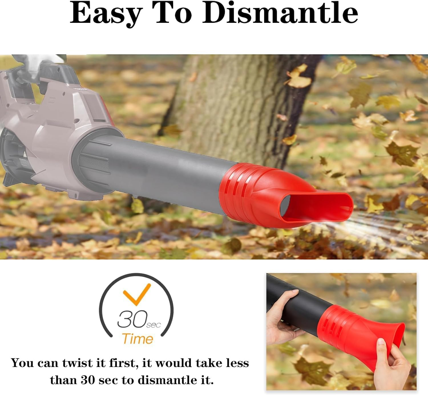 Flat Nozzle for Milwaukee M18 Fuel Leaf Blower, Work for Milwaukee M18 2724-20 & 2724-21(1 Pack, No Tool) image number 3