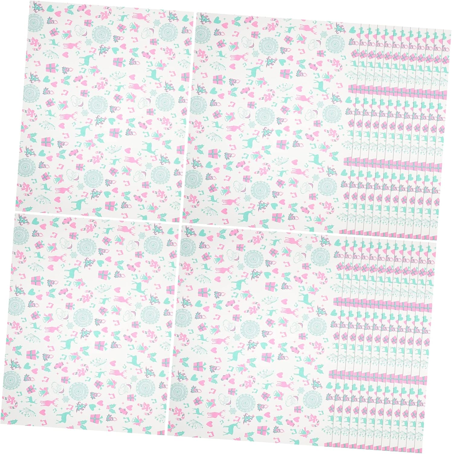 100Pcs Baking Paper Xmas Grease Proof Paper Grease Proof Wrapping Paper Christmas Wrapping Tissue Xmas Design Paper Liners Snacks Paper Christmas Wrapping Paper Wax Paper for Food image number 3