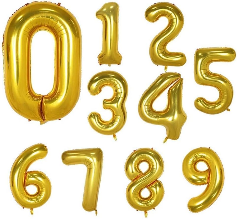 40 Inch Number Balloons Gold Color Foil Balloons Number Balloon Decoration for Birthday Wedding Engagement Christmas Holiday Party Decoration Supplies (Gold-3) image number 1
