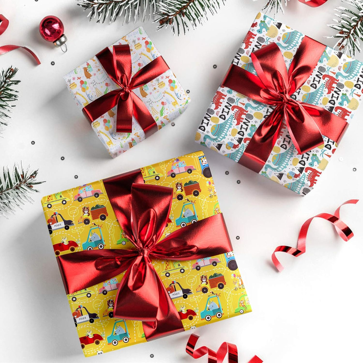 12 Sheets Package Papers Gift Wrapping Paper, Eco-Friendly Recycled Kids Wrapping Paper, Ideal for Birthday, Party, Anniversary, Paper Unfolded Size 70 * 50Cm (A) image number 1