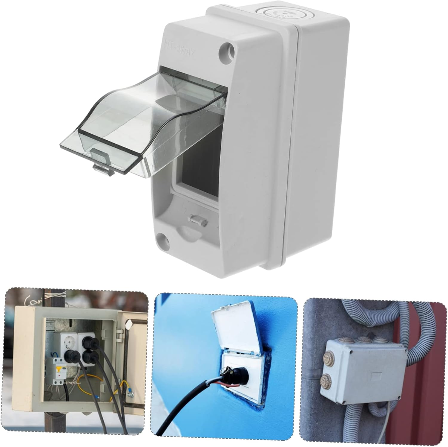 Anneome Way Power Distribution Junction Box Electric Box with Transparent Window for Indoor and Outdoor Use Durable for Appliances image number 4