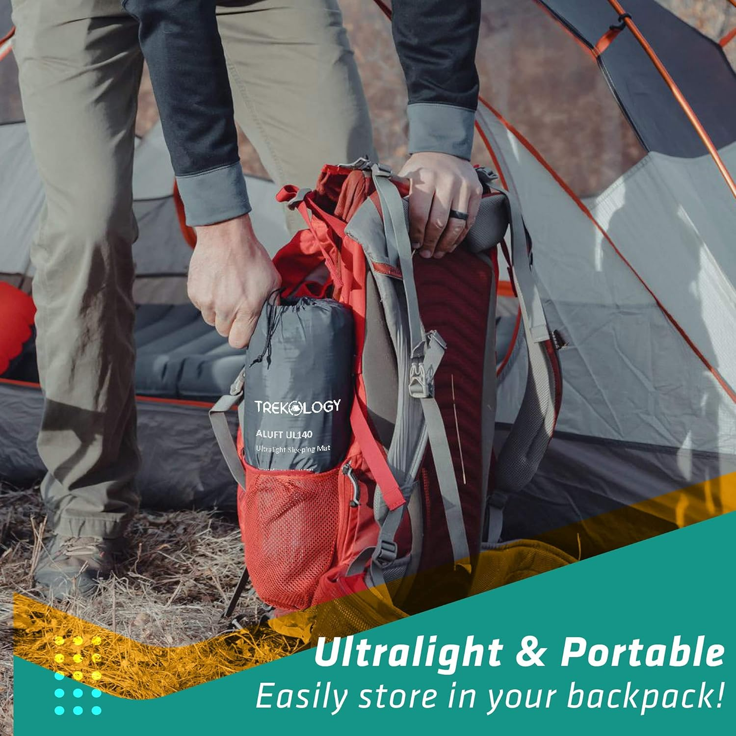 TREKOLOGY Self Inflating Camping Mat, Sleeping Mat for Sleeping, Inflatable Camping Mattress Self Inflating Mattress Ultralight, Sleeping Pad Inflatable Camping Mat, 186Cm X 76Cm X 12.5Cm image number 1