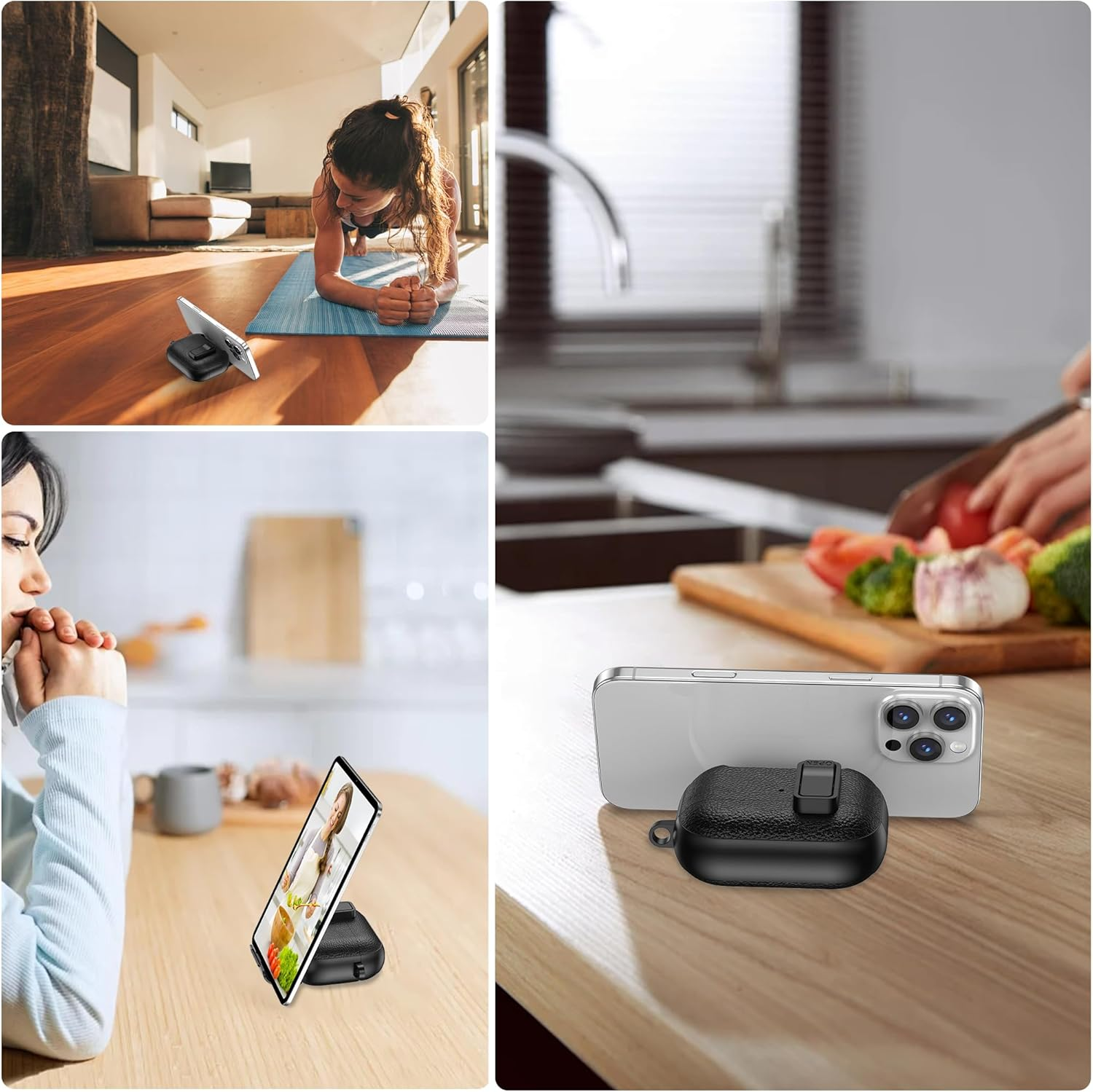 For Airpods Pro 2 Case with Secure Lock, Leather Texture TPU Material,Built-In Stand Function, Compatible with Airpods Pro Case (2023/2022/2019), Compatible with Wireless Charging, Green image number 4