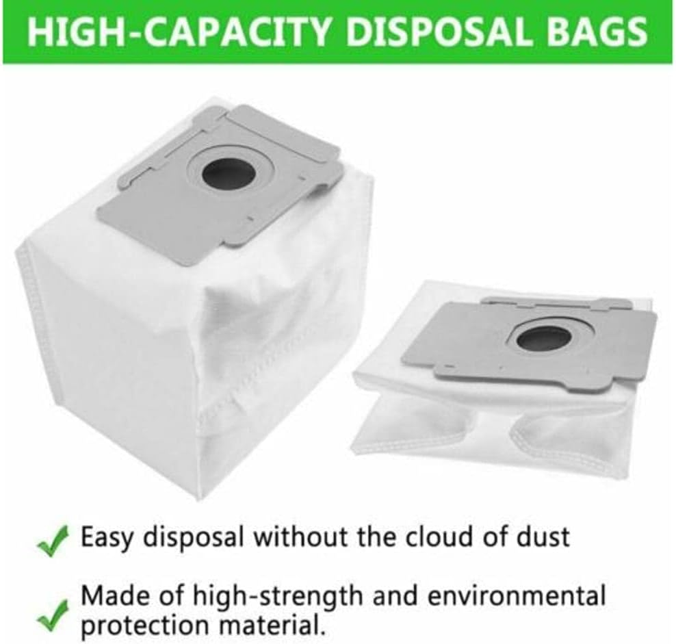 12 Packs Eco-Friendly Disposal Vacuum Dust Bags for Irobot Roomba I7/I7+/E5/E6/S9 Series Replacement image number 2