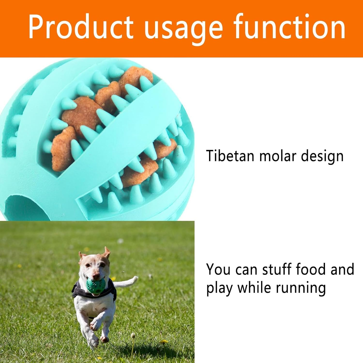 Mumoo Bear Treat Dispenser Dog Toy Ball | Interactive Dog Toys for Boredom | Dog Puzzle Toy | Stimulation Toy (Small 7Cm/2.75In, Blue, 1 Pack) image number 4