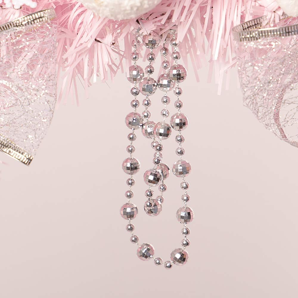 Decorative Snowflake Wreath Christmas Wreath Xmas Graland Front Door Wreath for Christmas Pink image number 3