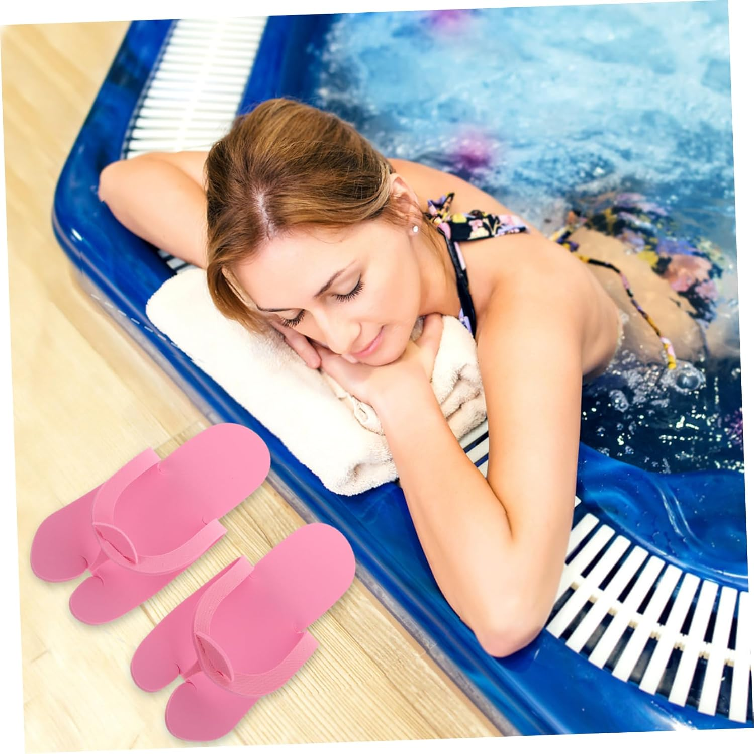 VICASKY 10Pcs Slip Slippers for Hotel Spa Guest Use Disposable Beach Slippers Comfortable Design for Home Living image number 3