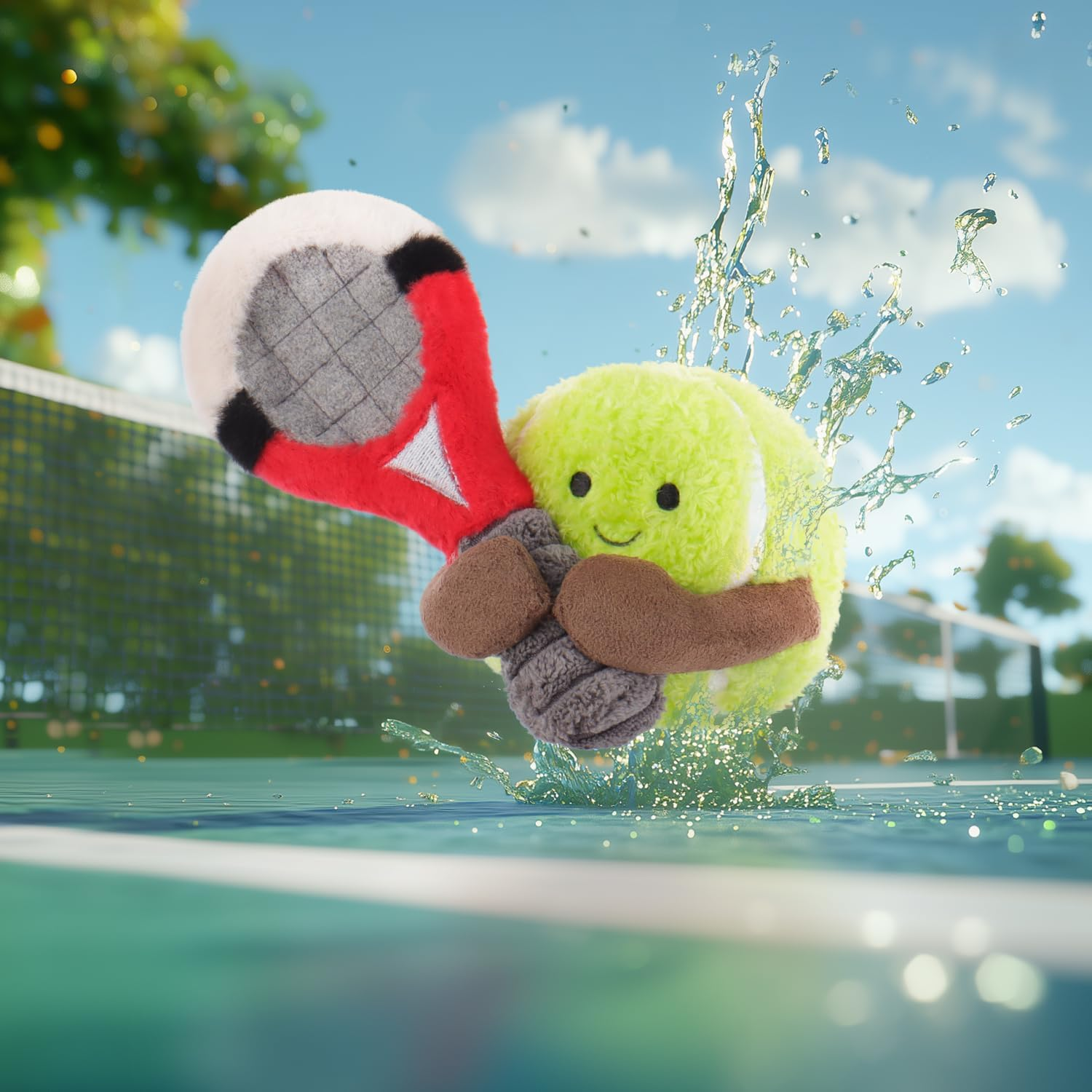 Apricot Lamb Happy Tennis Stuffed Animals for Kids, Soft Cute Plush Toys for Baby Girl and Boy, 4.8 Inches image number 1