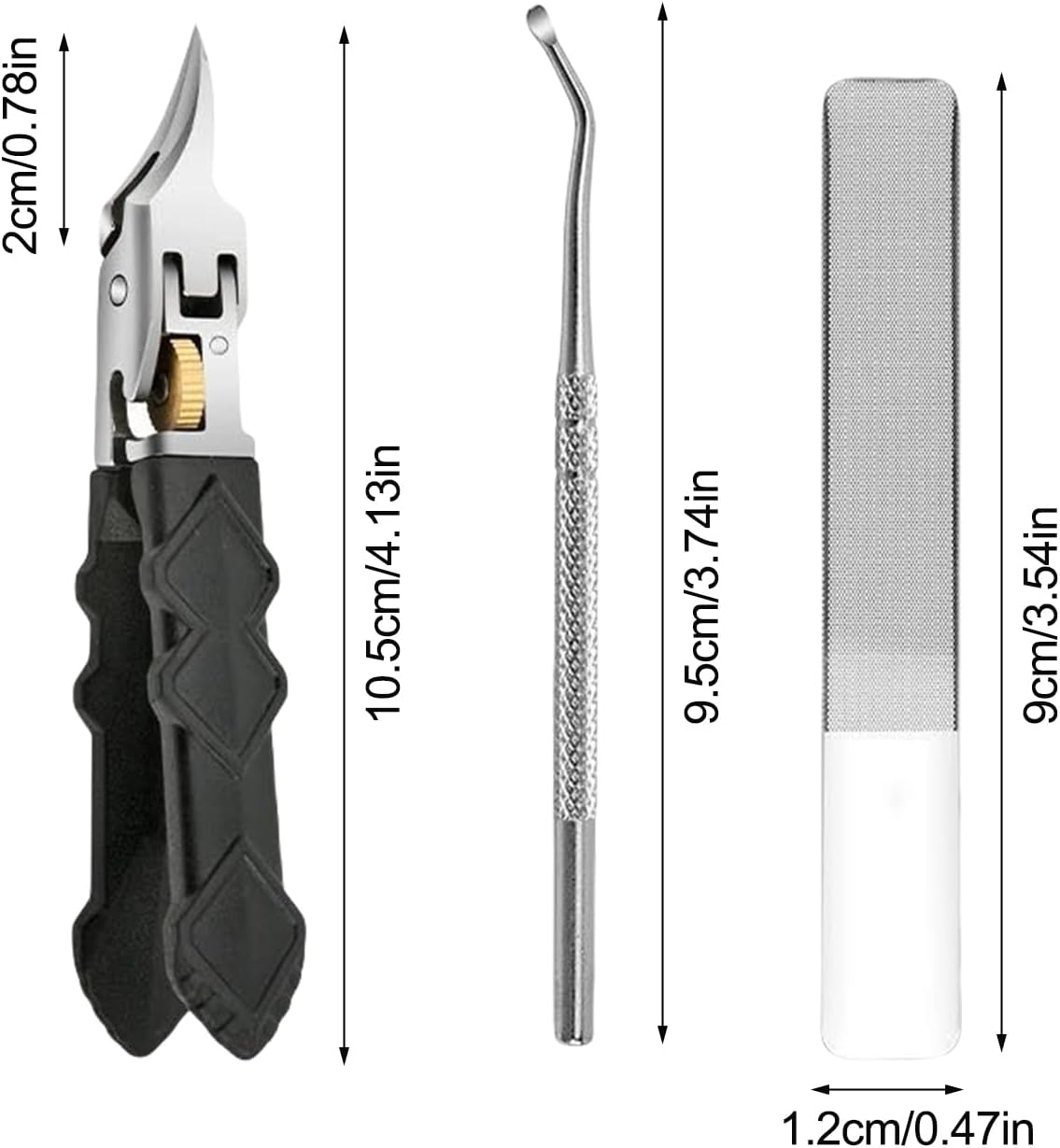 Oblique Nail Clippers - Slant Edge Nail Clippers - Stainless Steel Trimmers Wide Jaw Anti-Splash with File for Fingernail Feet Grooming Manicure Pedicure Seniors Men image number 3