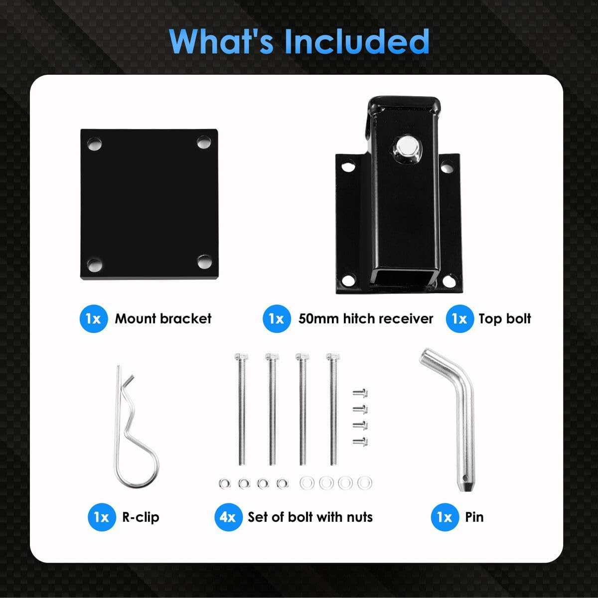 Hitch Receiver Adapter Trailer Universal Mount Reducer Caravan Bike Rack Cargo Carrier Removable Heavy Duty 150Kg image number 1