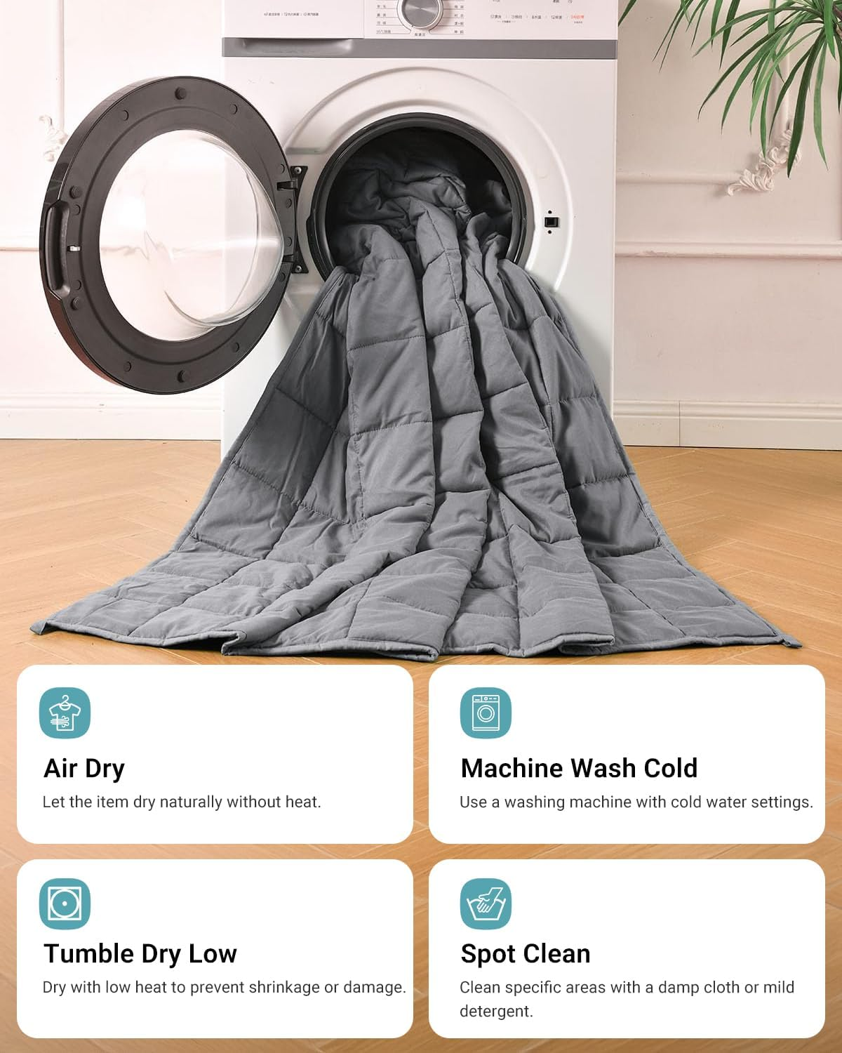 Top G Weighted Blanket for Adults (5.4Kg,122Cm X 183Cm) Cooling Heavy Blanket for Sleeping Perfect for 50KG - 60KG, Soft Thick Blanket with Premium Glass Beads for All-Season Summer Fall Winter image number 6